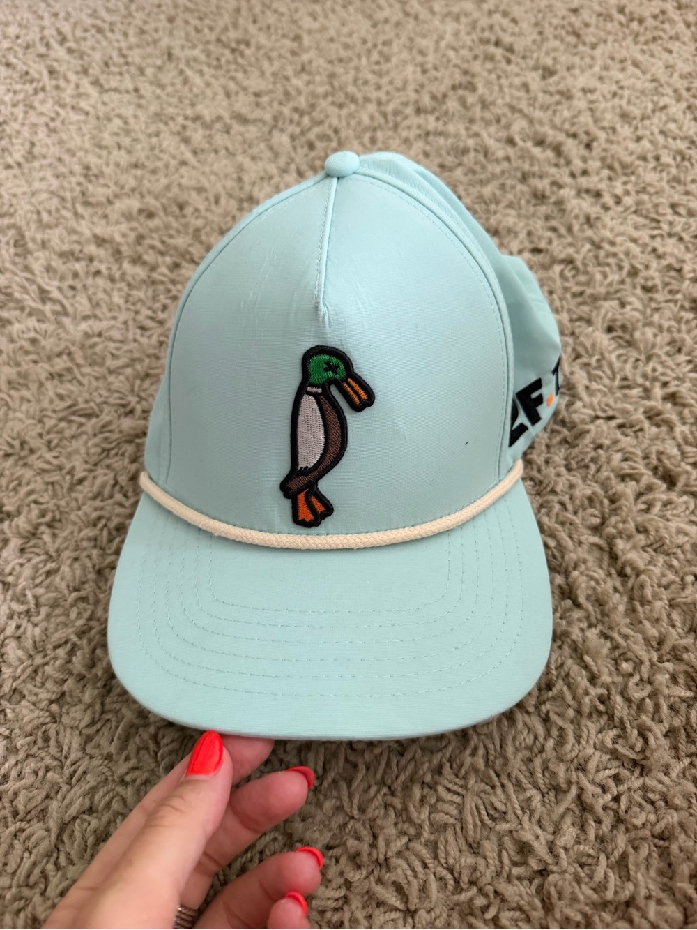 Light Blue Duck Patch Rope-Trim Baseball Cap